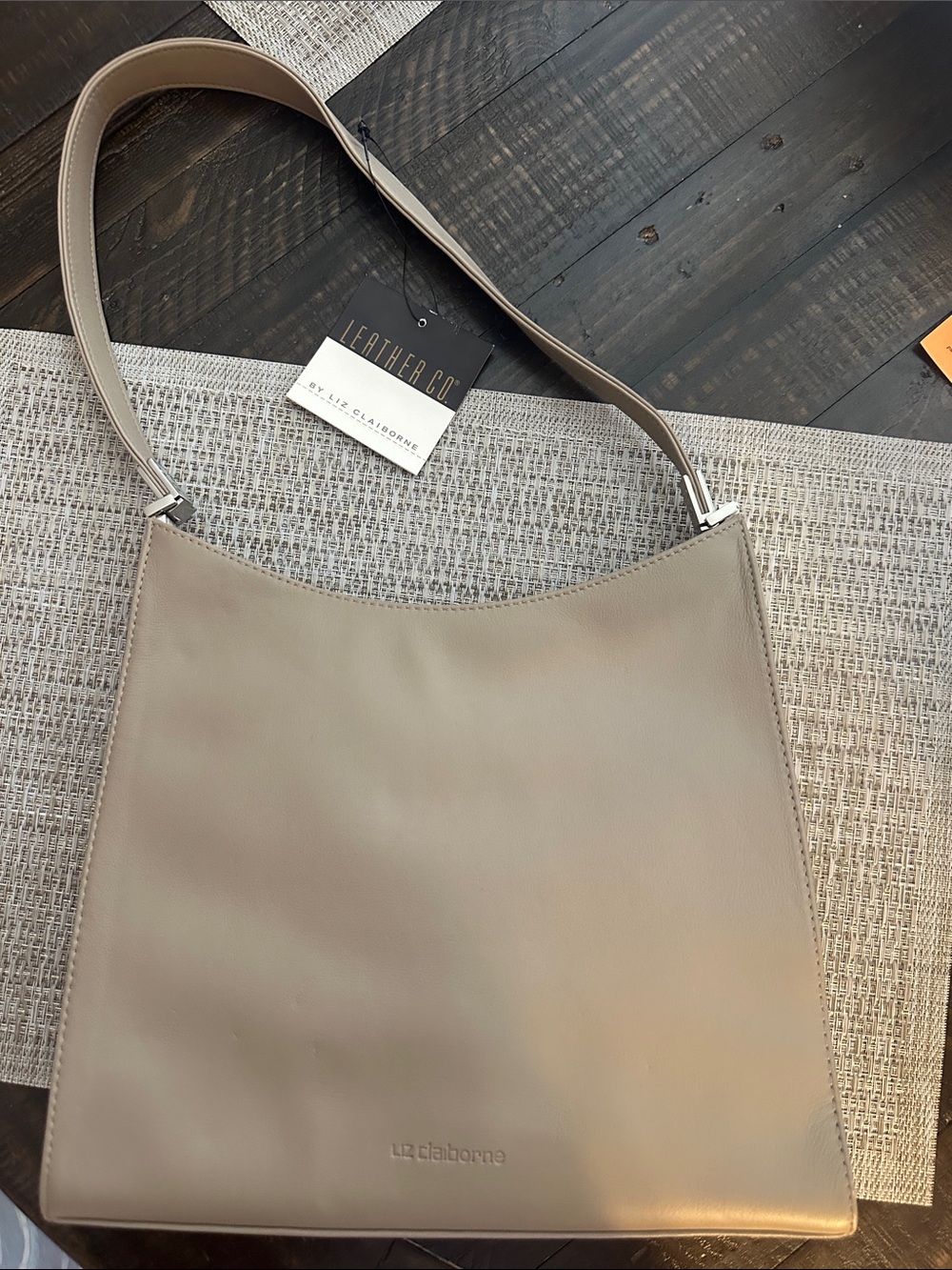 Liz Claiborne Beige Leather Shoulder Bag